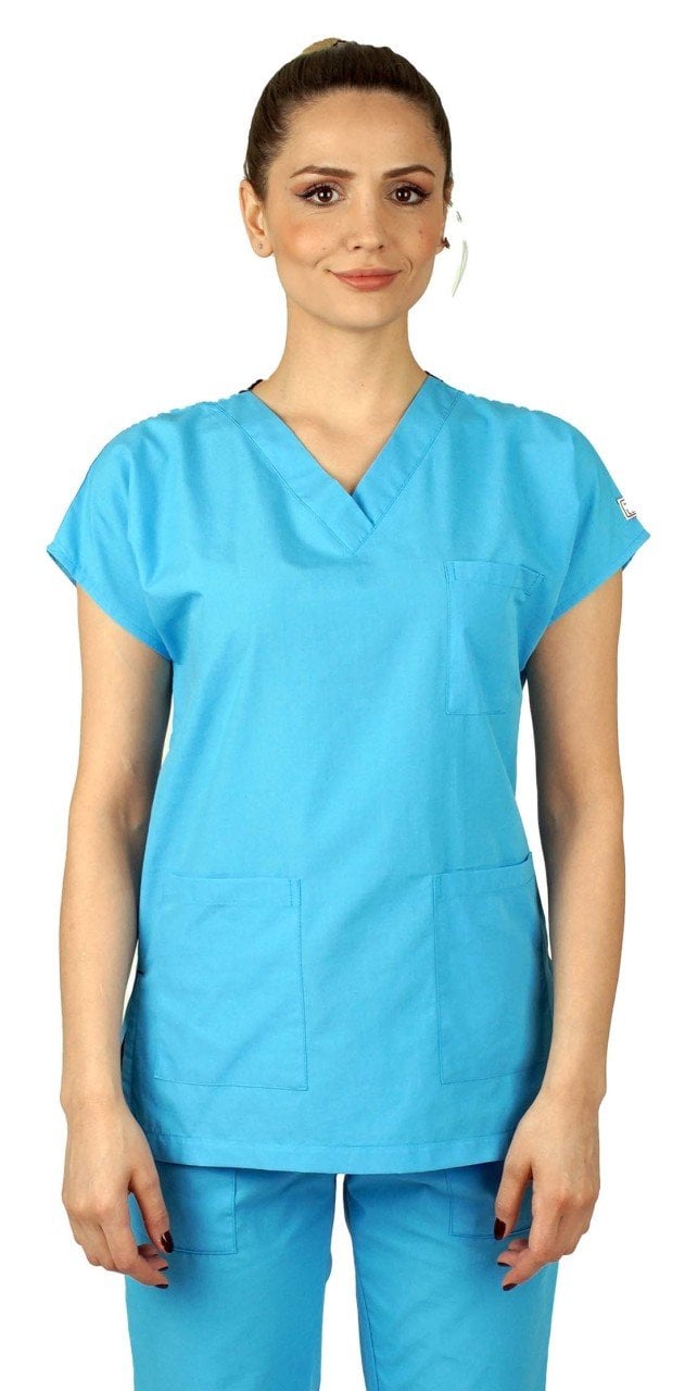 Dr Greys Modeli Cerrahi Forma Kadın Turkuaz Mavi