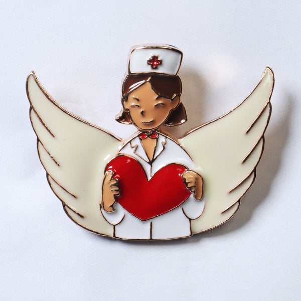 Hemşire melek metal rozet 10