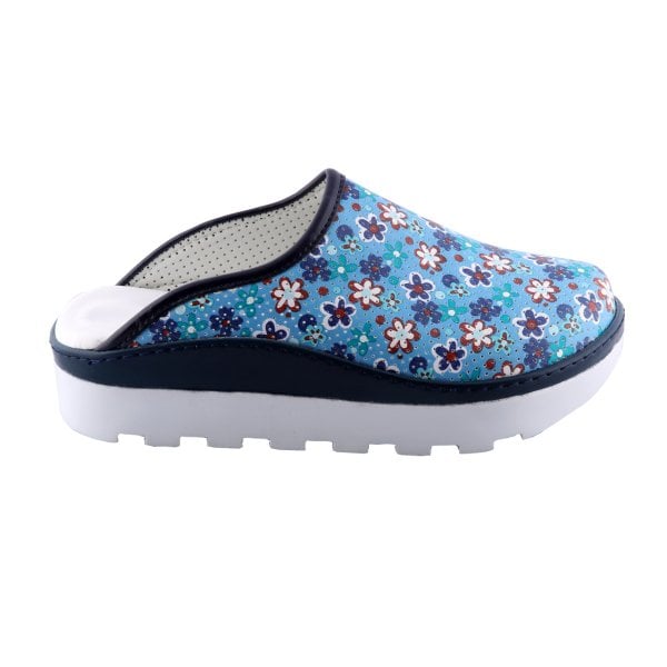 Sabo Terlik Bayan Lüx Mavi Çiçekli