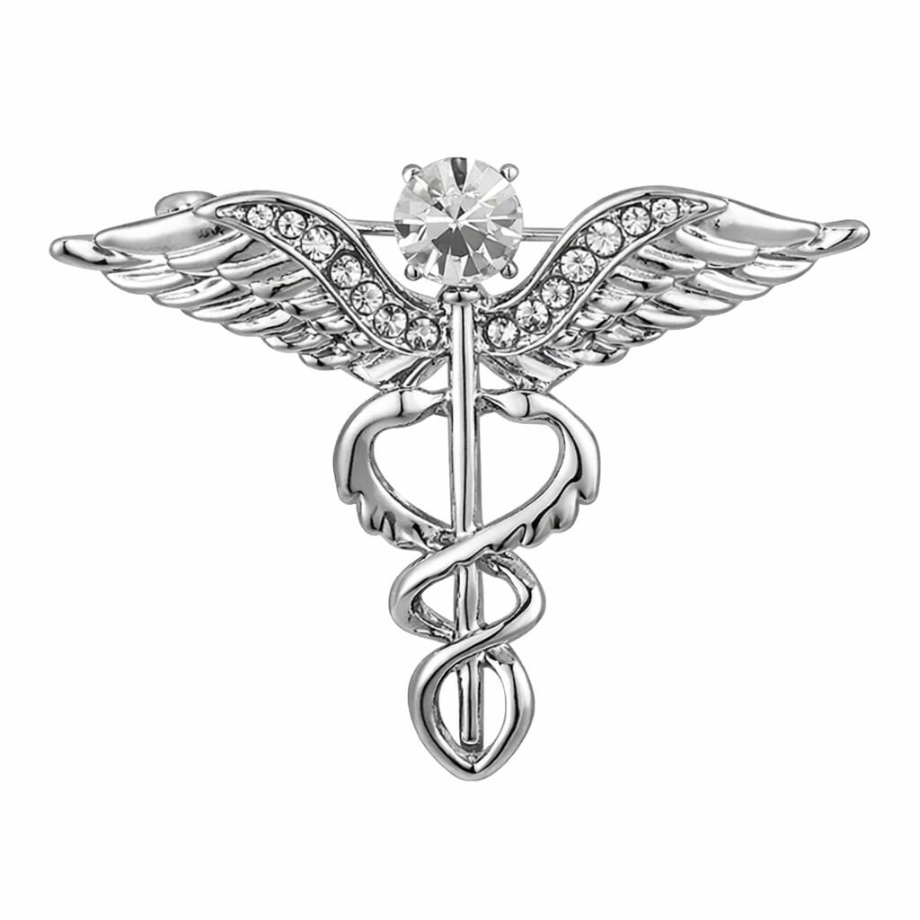 Tıp metal rozet gümüş gri 13