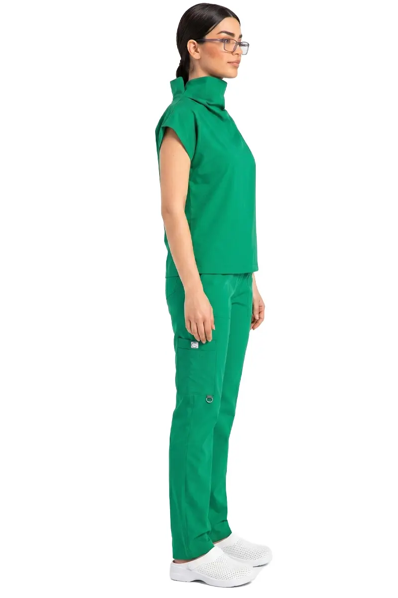 Kadın Degaje Yaka Cerrahi Forma Tek Üst - Özel Tasarım 56/7XL - Çimen Yeşili