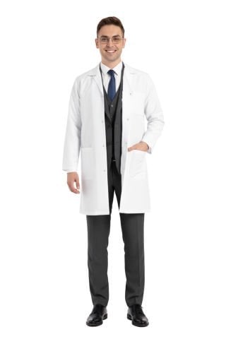 Labor Erkek Öğretmen Önlüğü / Beyaz Uzun Boy Ceket Yaka / EP-01 Model