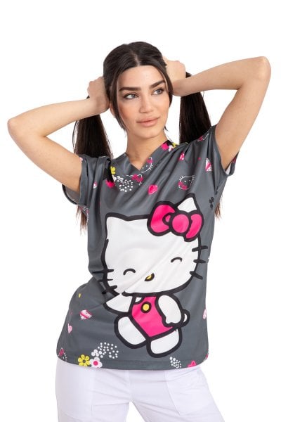 Cerrahi forma tek üst gri büyük kiti