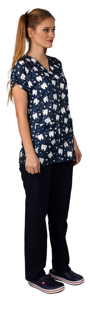 Cerrahi Desenli Kadın Tek Üst Süper Kahramanlar 34/XXS