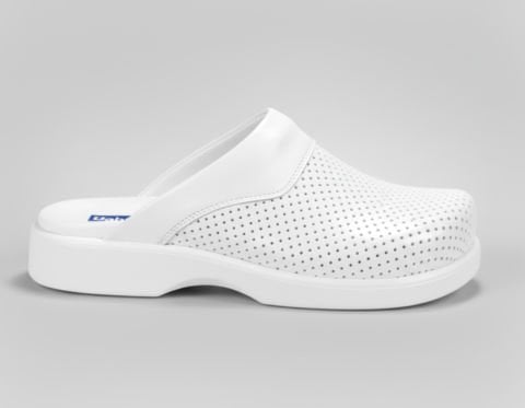 LABOR Erkek Beyaz Deri Sabo Terlik 210 - Anatomik Taban (Sağlık Personeli)