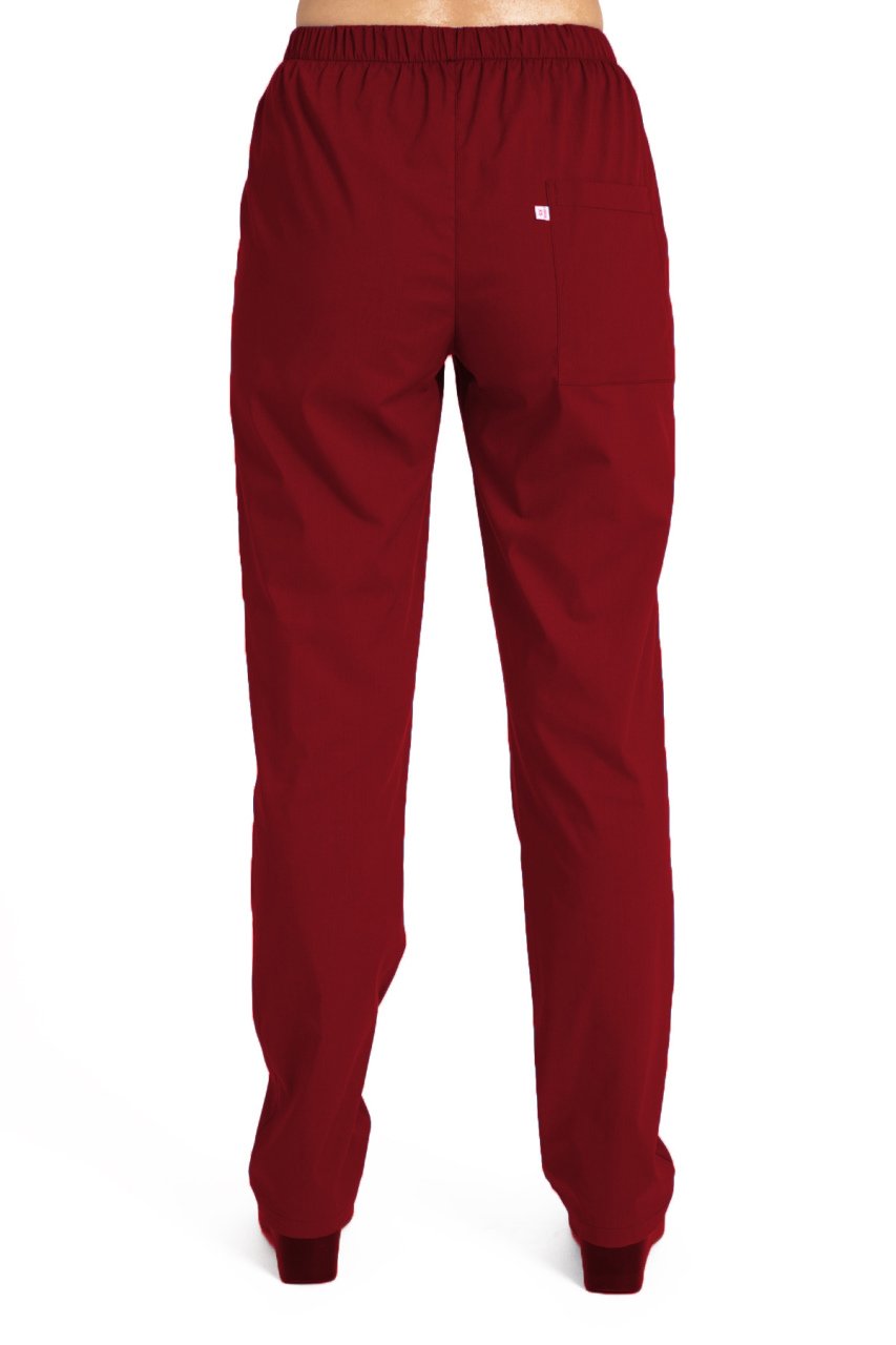 Bayan Pantolon Terikoton Kumaş Komple Lastikli Boru Paça  Tüm Renkleri 44-XL - Bordo