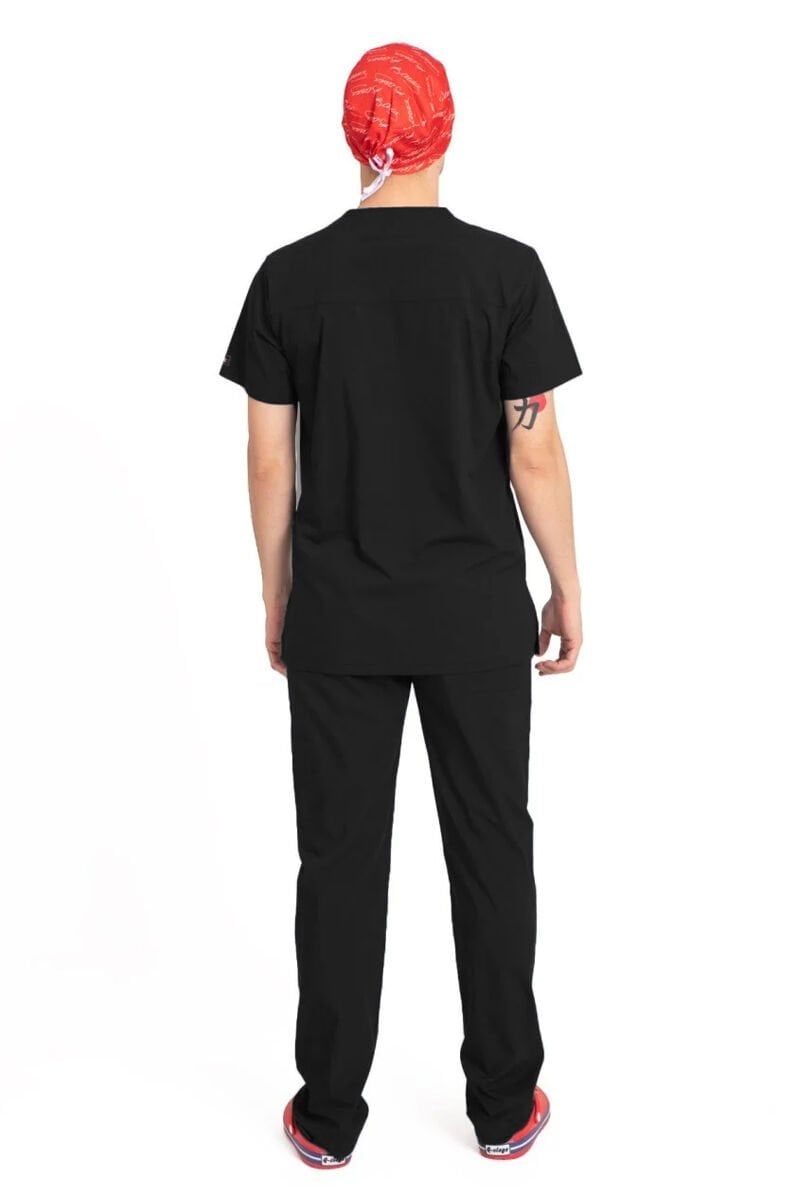 V Cerrahi Yaka Takım Terikoton İnce Kumaş Erkek Siyah