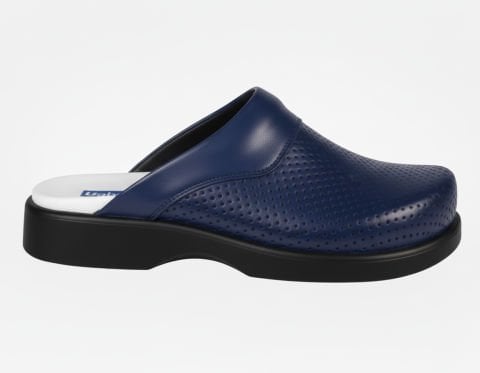 LABOR Erkek Lacivert Deri Sabo Terlik 210 - Anatomik Taban (Sağlık Personeli)