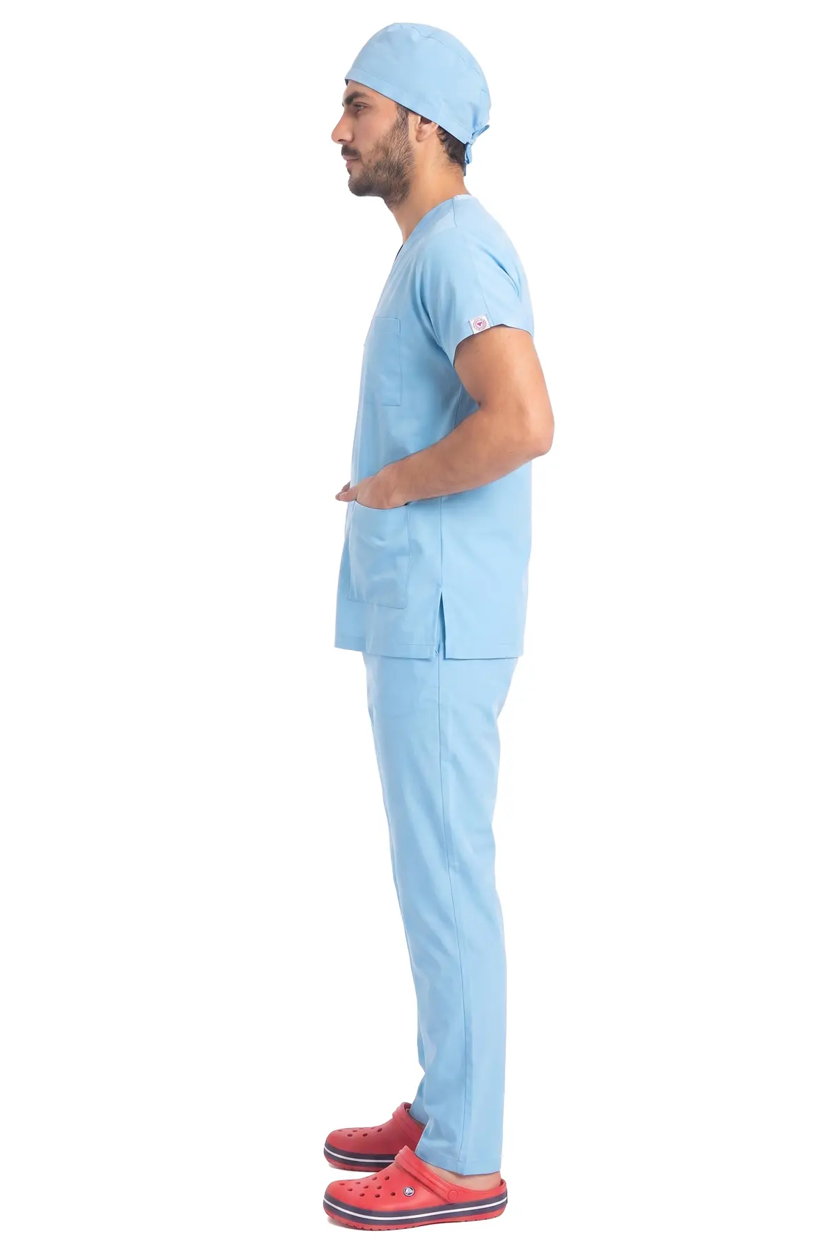 Alaskan Blue Super Stretch 4 Yön Likralı Erkek Cerrahi Forma - Sağlık Bakanlığı Uyumlu | Labor Scrubs