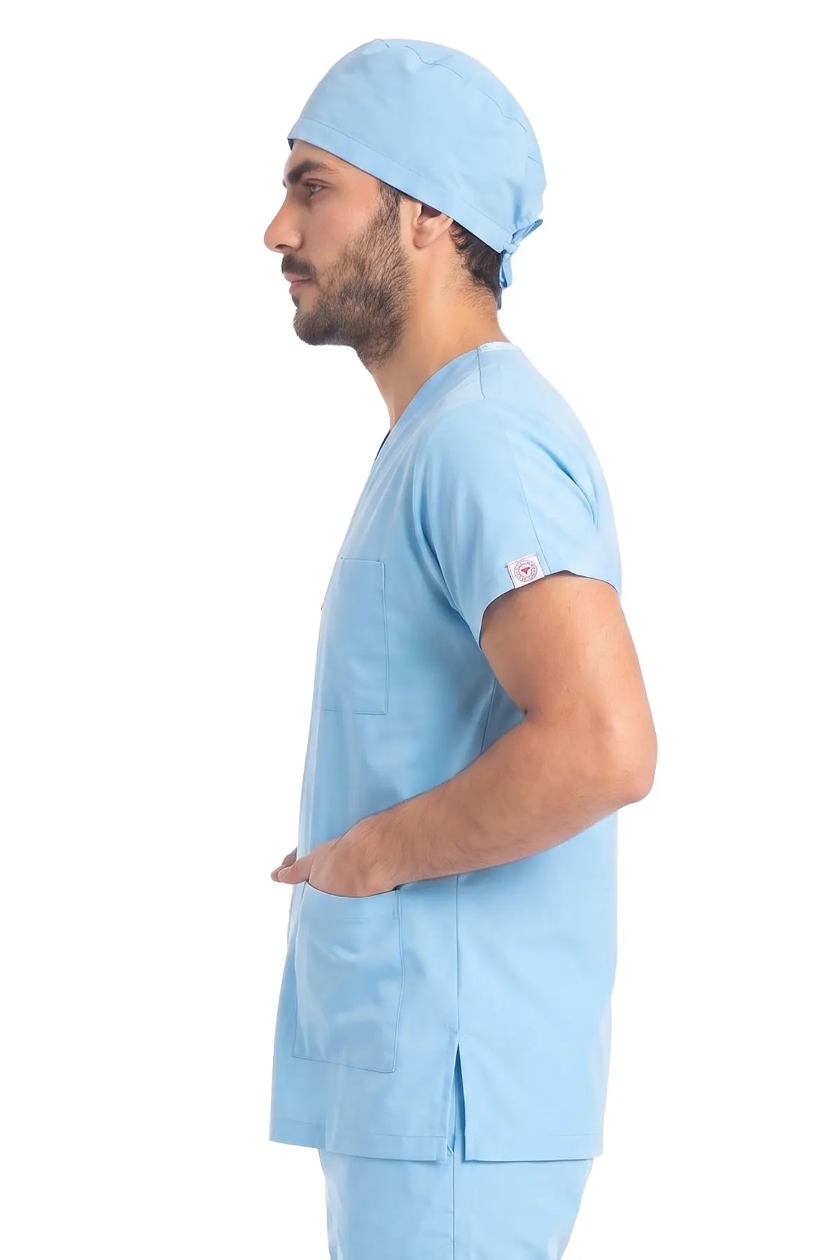 Alaskan Blue Super Stretch 4 Yön Likralı Erkek Cerrahi Forma - Sağlık Bakanlığı Uyumlu | Labor Scrubs