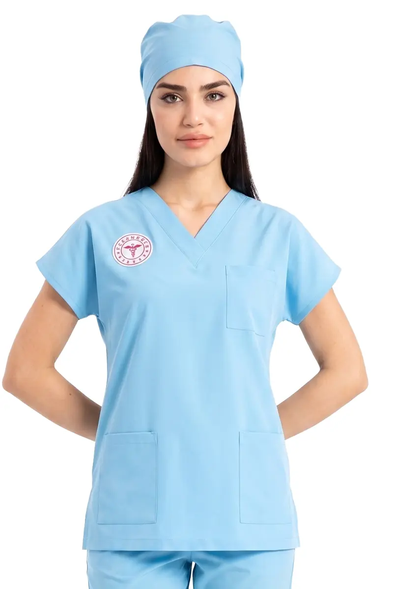 Alaskan Blue Super Stretch 4 Yön Likralı Kadın Cerrahi Forma - Sağlık Bakanlığı Uyumlu | Labor Scrubs
