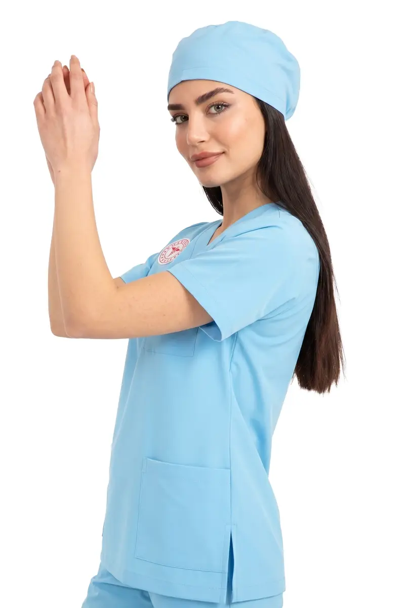 Alaskan Blue Super Stretch 4 Yön Likralı Kadın Cerrahi Forma - Sağlık Bakanlığı Uyumlu | Labor Scrubs