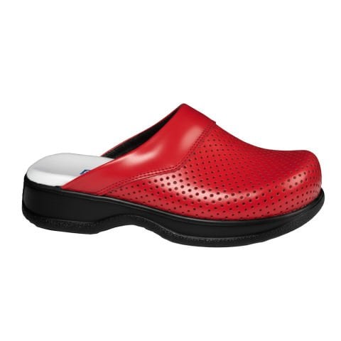 Kadın Sabo Terlik Kırmızı Deri - 208 Model - Standart Topuk Anatomik (LABOR)