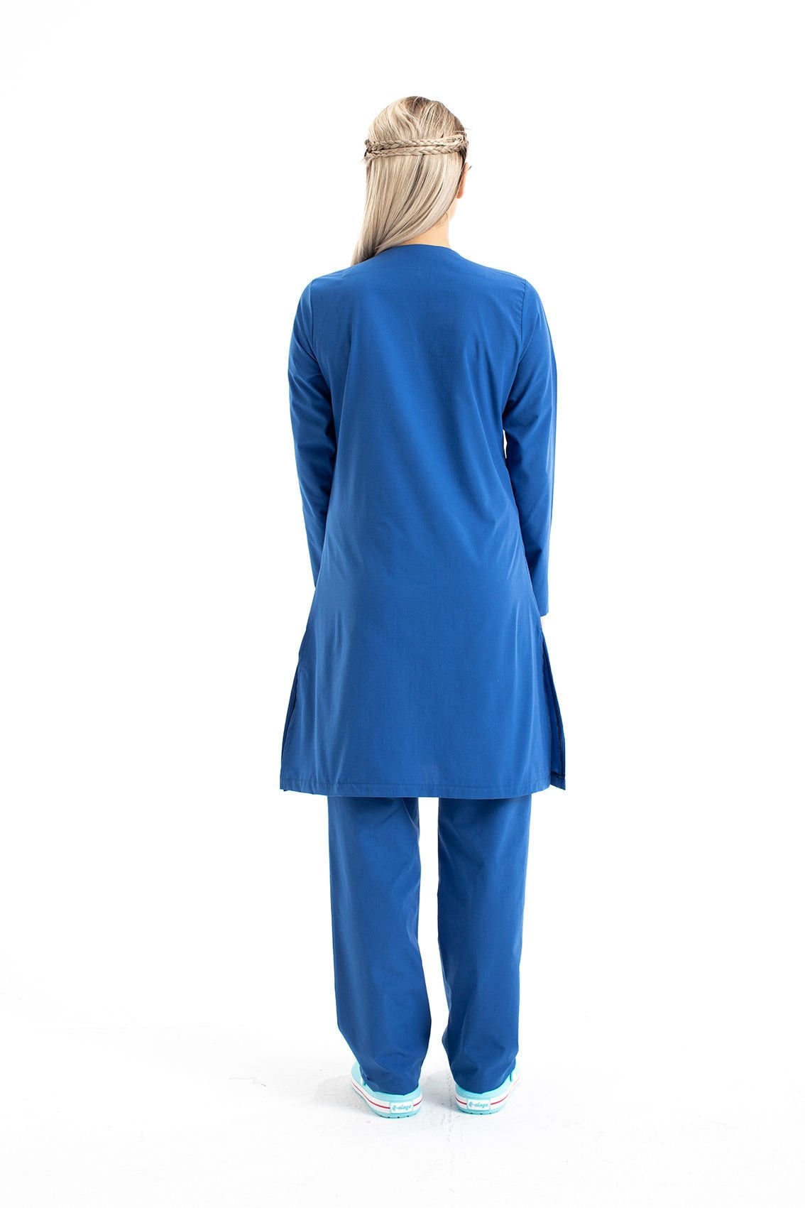 Hemşire Tesettür Terikoton Takım Tst-02 62-10XL Özel Sipariş - Par.Mavi