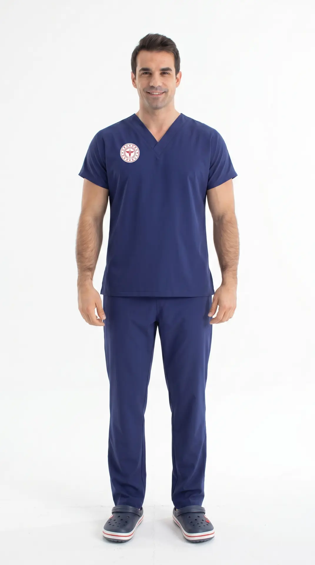 Patriot Blue Super Stretch 4 Yön Likralı Erkek Cerrahi Forma - Sağlık Bakanlığı Uyumlu | Labor Scrubs