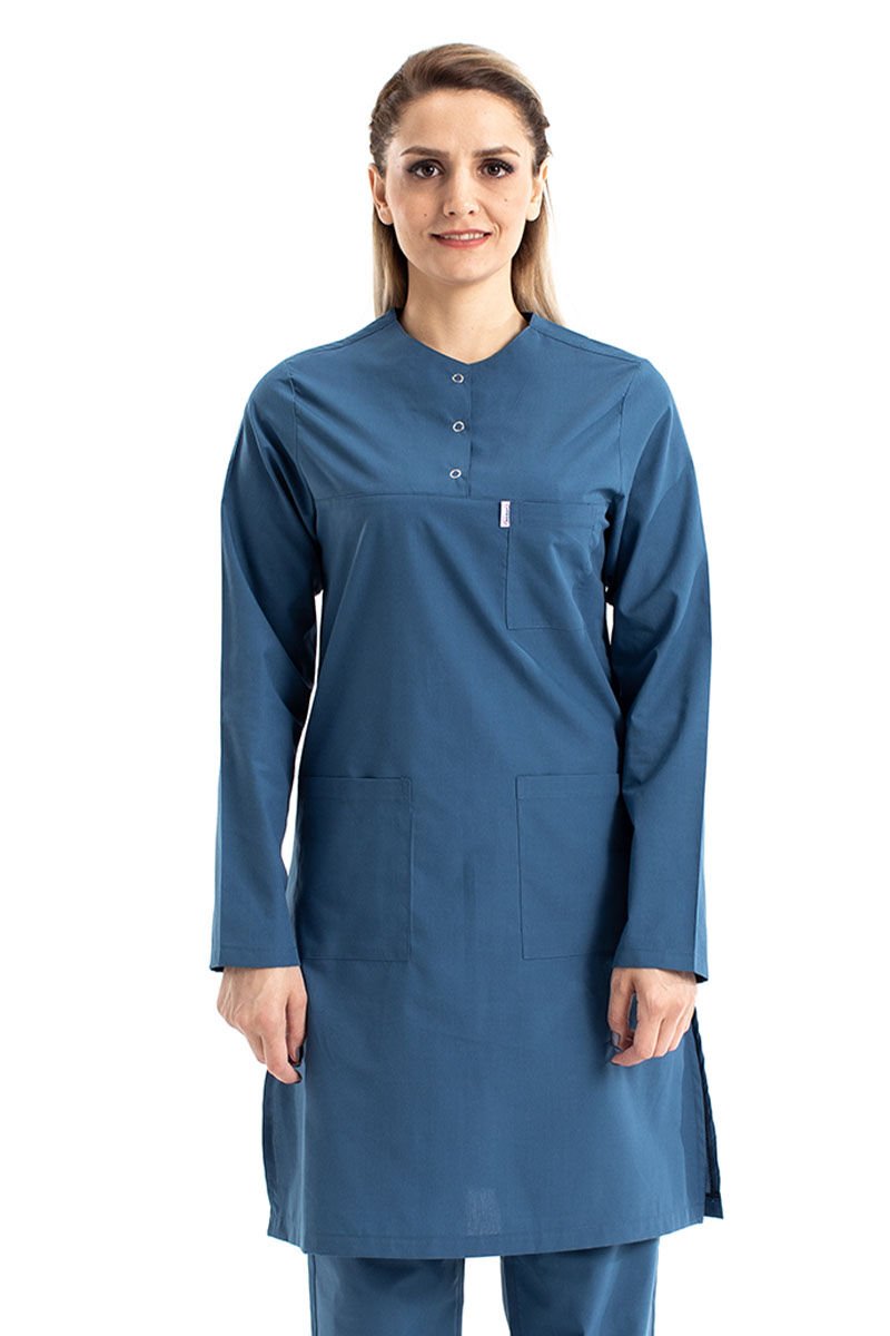 Hemşire Tesettür Terikoton Takım Tst-02 34-XXS - İndigo(Petrol Mavi)