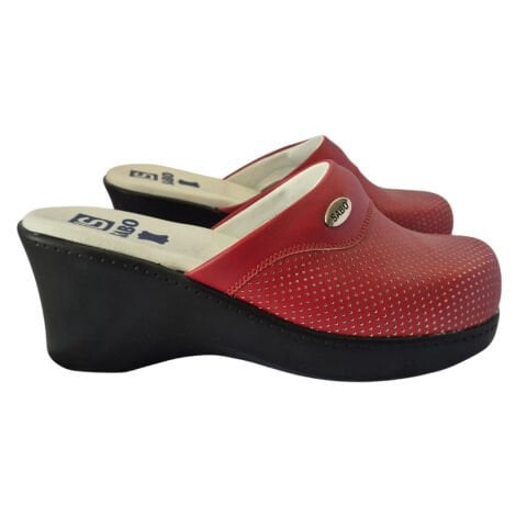 Dolgu Topuklu Kadın Kırmızı Sabo Terlik - 202 Serisi - 40 Numara - B Kalite