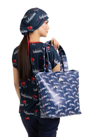 Dr Bag Lacivert Doktor Desenli Çanta Kadın ve Erkekler İçin